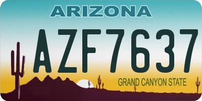 AZ license plate AZF7637