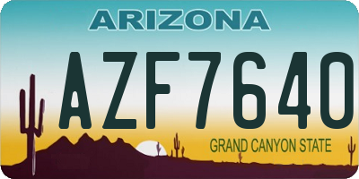 AZ license plate AZF7640