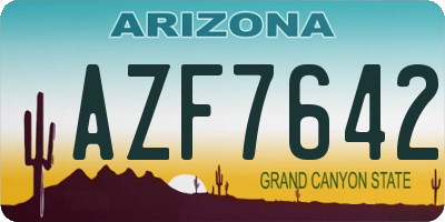 AZ license plate AZF7642