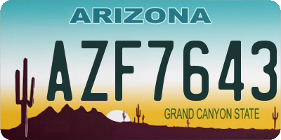 AZ license plate AZF7643