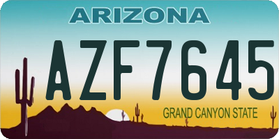 AZ license plate AZF7645