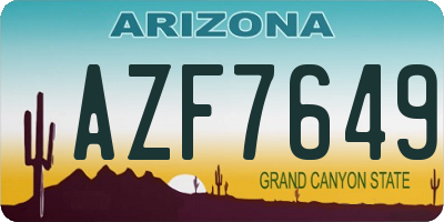 AZ license plate AZF7649