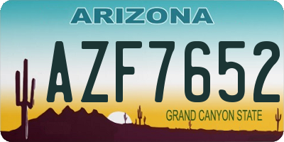 AZ license plate AZF7652