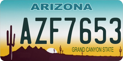 AZ license plate AZF7653