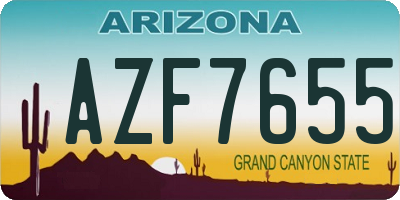 AZ license plate AZF7655