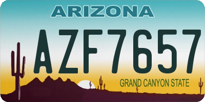 AZ license plate AZF7657