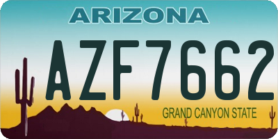 AZ license plate AZF7662
