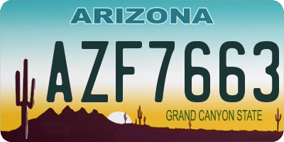 AZ license plate AZF7663