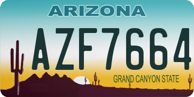 AZ license plate AZF7664