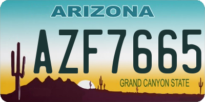 AZ license plate AZF7665