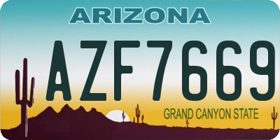 AZ license plate AZF7669