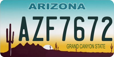 AZ license plate AZF7672