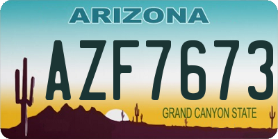 AZ license plate AZF7673