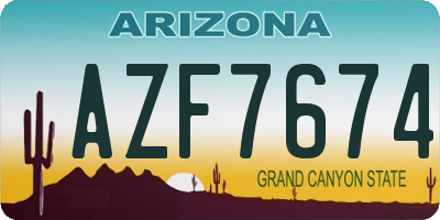AZ license plate AZF7674
