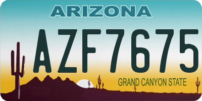 AZ license plate AZF7675