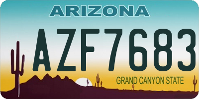 AZ license plate AZF7683
