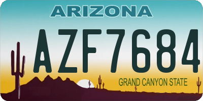 AZ license plate AZF7684