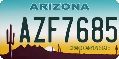 AZ license plate AZF7685
