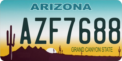 AZ license plate AZF7688