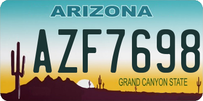 AZ license plate AZF7698