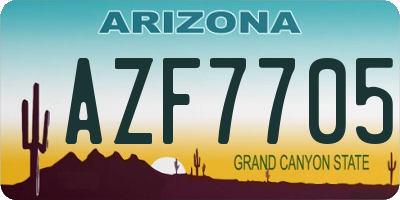AZ license plate AZF7705