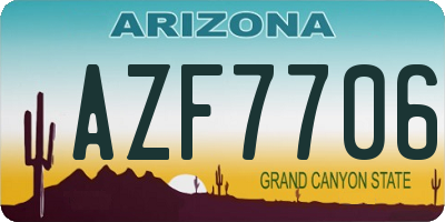 AZ license plate AZF7706