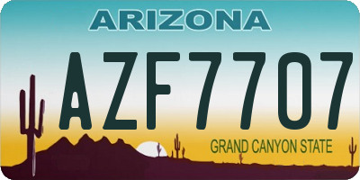 AZ license plate AZF7707