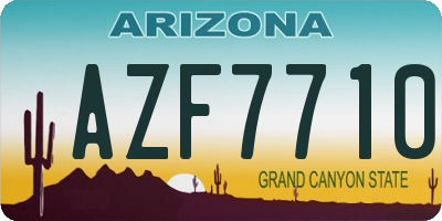 AZ license plate AZF7710