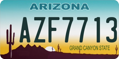 AZ license plate AZF7713