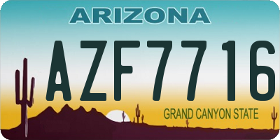 AZ license plate AZF7716
