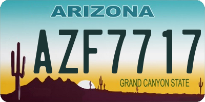 AZ license plate AZF7717