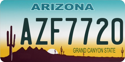 AZ license plate AZF7720
