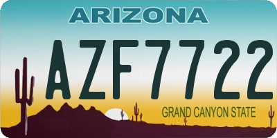 AZ license plate AZF7722