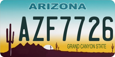 AZ license plate AZF7726
