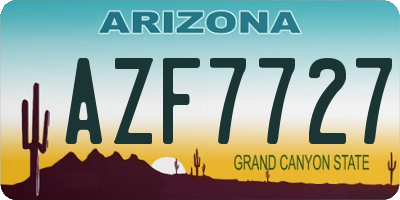 AZ license plate AZF7727