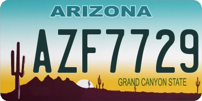 AZ license plate AZF7729