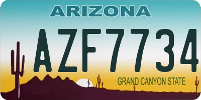 AZ license plate AZF7734