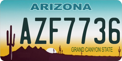 AZ license plate AZF7736