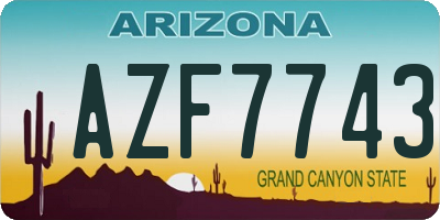 AZ license plate AZF7743