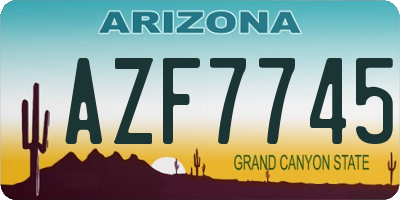 AZ license plate AZF7745