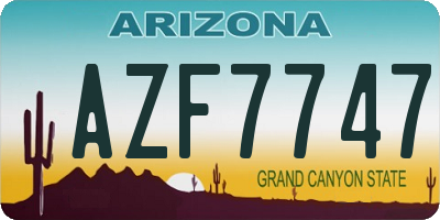 AZ license plate AZF7747