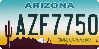 AZ license plate AZF7750