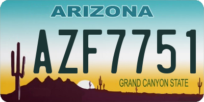 AZ license plate AZF7751