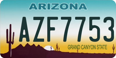 AZ license plate AZF7753