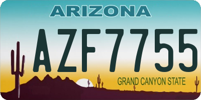 AZ license plate AZF7755