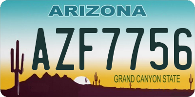 AZ license plate AZF7756
