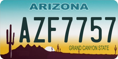 AZ license plate AZF7757