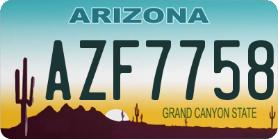 AZ license plate AZF7758