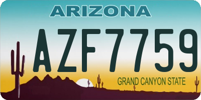 AZ license plate AZF7759