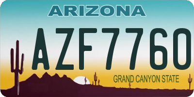 AZ license plate AZF7760